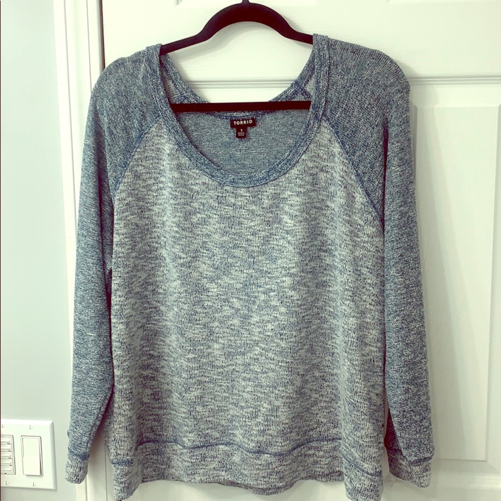 TORRID blue and white sweater size 1